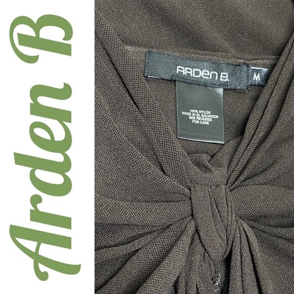 NWOT ARDEN B VINTAGE Y2K MESH SEMI SHEER RUCHED CHOCOLATE BROWN TANK, MEDIUM - Picture 5 of 9